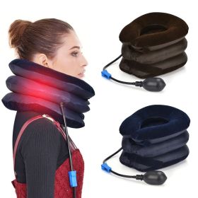 3Layers Inflatable Air Cervical Neck Traction Device Soft Neck Collar Pillow Pain Stress Relief Neck Posture Stretching Brace