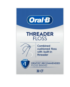 Oral-B Glide Pro-Health Dental Floss Threader for Braces and Dental Work, 30 Count