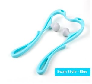 Multifunctional Manual Six-wheel Neck Massager Massage Relieve Roller Massage Tool (Color: Swan Blue)