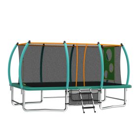 8X14FT Outdoor Rectangular Tumbling Trampoline (Option: green)
