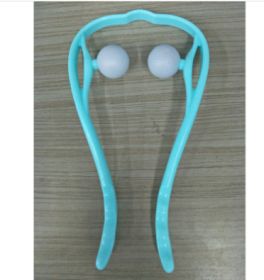 Multifunctional Manual Six-wheel Neck Massager Massage Relieve Roller Massage Tool (Color: Light neck blue)