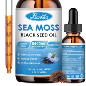 Sea Moss 3000mg Black Seed Oil 1000mg With Burdock Root 600mg Bladderwrack 800mg (Option: default)