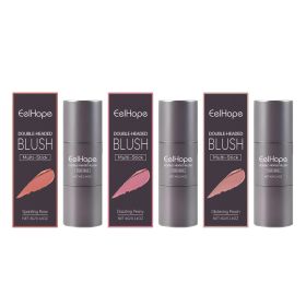 Double-Headed Blush Multi-Purpose Stick Natural Light Nude Makeup Long Lasting Color Red Moisturizing Makeup Makeup Stick (Option: default)