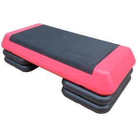 Adjustable Aerobic Step Platform – Non-Slip Fitness Stepper (Option: Black red)
