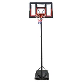 TotheCORE Basketball Stand 4.43-10.00ft Adjustable Portable Basketball Hoop & Goal PC Backplate, Large Base & Wheels (Color: White)