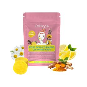 Kojic Turmeric Cleansing Cotton Pads Gentle Cleansing Face Skin Pores Refreshing Cleansing Skin Care (Option: default)
