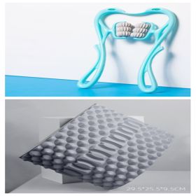 Multifunctional Manual Six-wheel Neck Massager Massage Relieve Roller Massage Tool (Color: Set)