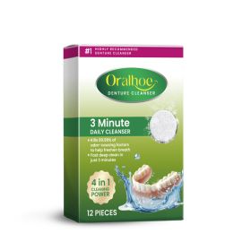 Oralhoe Denture Cleaning 12-Piece Stain Removal Tartar Control for Daily Oral Care (Option: default)