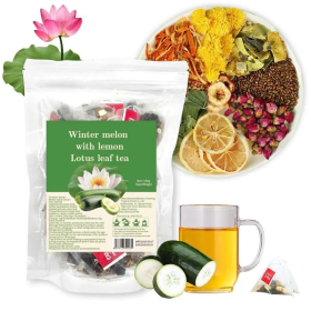 Winter Melon Lotus Leaf Tea 20 Bags- Oil-Removing And Fat-Reducing Tea. Contains Chrysanthemum, Winter Melon, Tangerine Peel, Cassia Seed, Hawtho (Option: 3pack60bags)