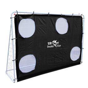 7 FT 2-in-1 Portable Soccer Goal with Target Net (Option: Black)