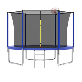 8FT ROUND TRAMPOLINE WITH ENCLOSURE (Option: blue)