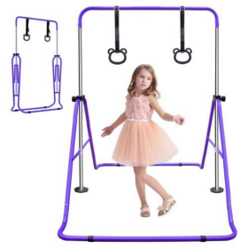 Children's Retractable Height Adjustable Folding Home Use Pink Gymnastics Training Stick (Color: Purple)