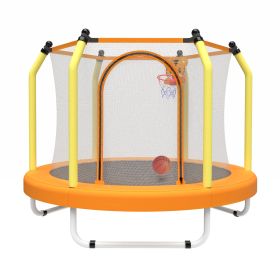 55-inch  Small Toddler Trampoline With Basketball Hoop (Option: yellow)