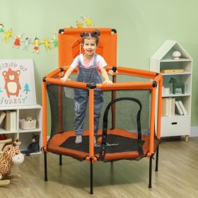 Trampoline for Kids with Safety Enclosure Net (Option: Orange-830x375x230 mm)