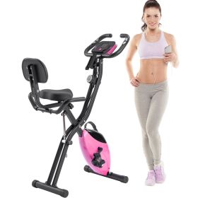 Folding X-Bike Exercise Bike – Upright & Recumbent with 16-Level Resistance (Option: pink)
