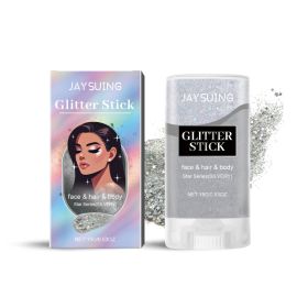 Sequins Glitter Stick (silver) Party Dance Show Makeup Makeup Face Body Collarbone Highlighter Shine (Option: default)