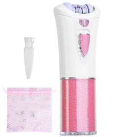 1Pc Glide Epilator For Women Cordless Women Shaver Facial Body Hair Remover Razor For Women Electric Tweezers Bikini Epilator Trimmer With LED Li (Color: Pink)