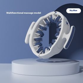 Multifunctional Detachable Fitness Shaping Beauty Ring Leg Massage Machine (Color: White blue)