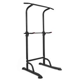 Power Tower with Detachable Adjustable Bench – Space-Saving Home Gym (Option: Black)